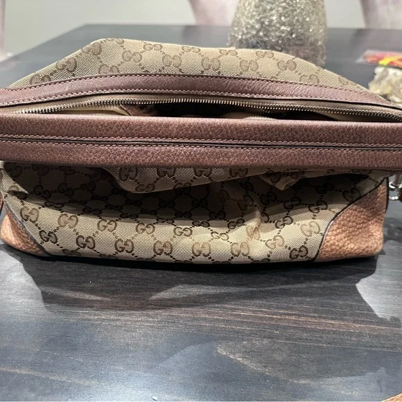 Gucci Tan and Brown Monogram Hobo Bag - Picture 10 of 10